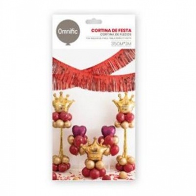 Cortina decorativa vermelha - 345147