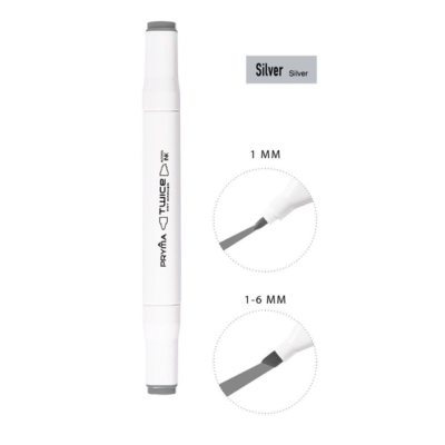 Marcador dupla ponta - Silver