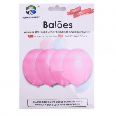 Balão Rosa 30cm 8PCS  - 312323