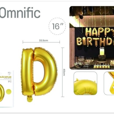 Balão de Letra - Dourada - D