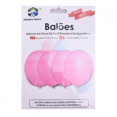 Balão Rosa Escura 30cm 8PCS - 312316