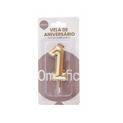 Vela de Número - Dourada - 1