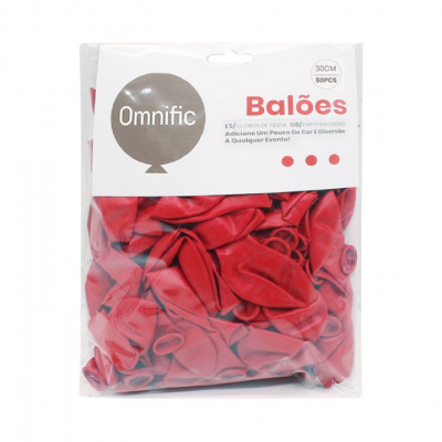 Balão Vermelho 30cm 50PCS - 312514