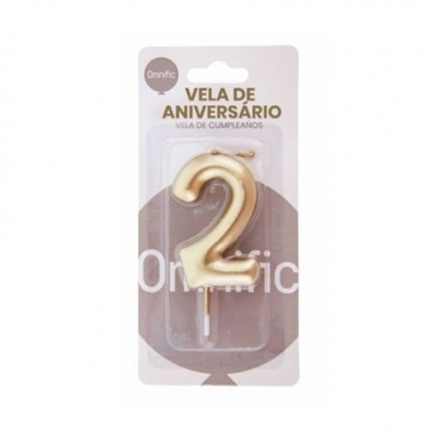 Vela de Número - Dourada - 2