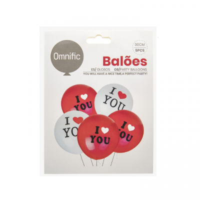 Balão decorativo I Love You 5PCS - 268873