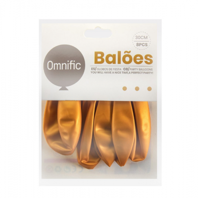 Balão Dourado 30cm 8PCS  - 312446