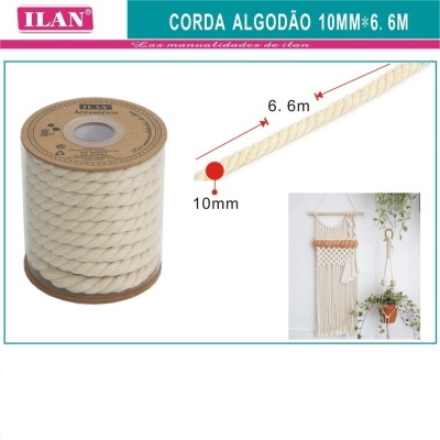 Corda de Algodão - 10mm x 6.6m