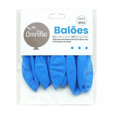 Balão Azul 30cm 8PCS  - 312385