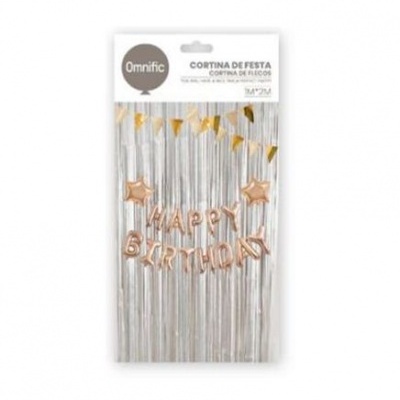 Cortina decorativa prateada - 437088