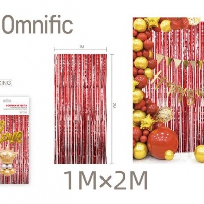 Cortina decorativa vermelha - 345093