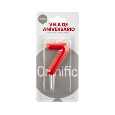Vela de Número - Vermelha - 7