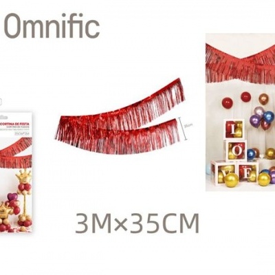 Cortina decorativa vermelha - 345147