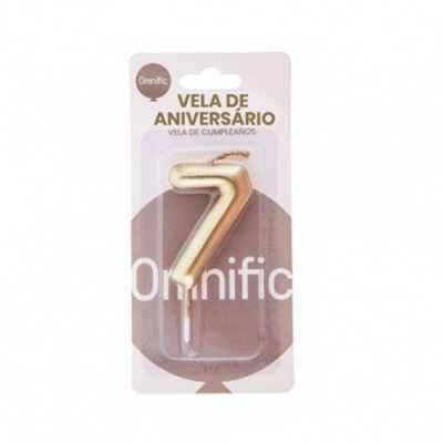 Vela de Número - Dourada - 7