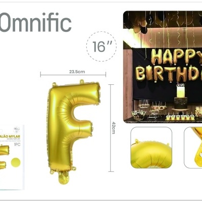 Balão de Letra - Dourada - F