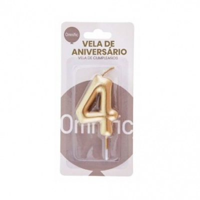 Vela de Número - Dourada - 4