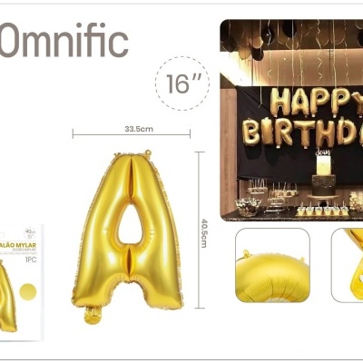 Balão de Letra - Dourada - A