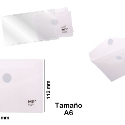 Pasta A6 c/botão transparente 2PCS -PC041