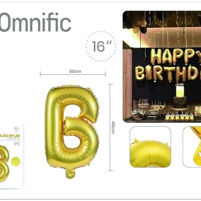 Balão de Letra - Dourada - B