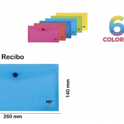 Pasta tamanho recibo c/botão -PC007