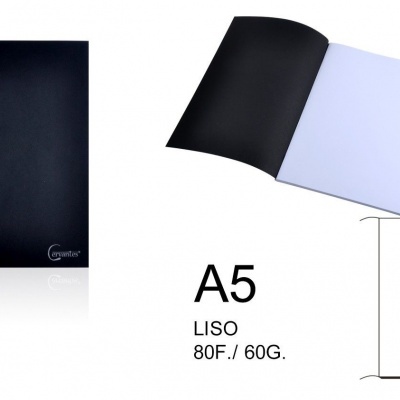 Caderno capa preta A5 liso