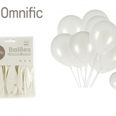 Balão Branco 30cm 8PCS  - 312286