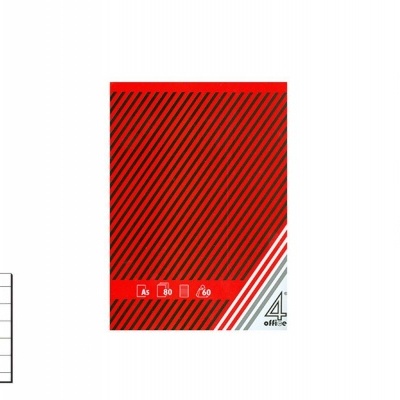 Bloco de apontamentos pautado 4office A5 80 fls