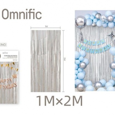 Cortina decorativa prateada - 437088