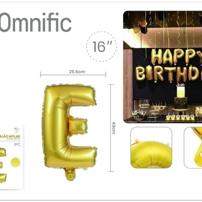 Balão de Letra - Dourada - E