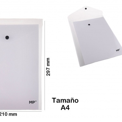 Pasta A4 c/botão transparente -PC020