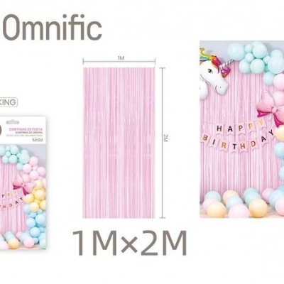 Cortina decorativa macaron rosa - 456065