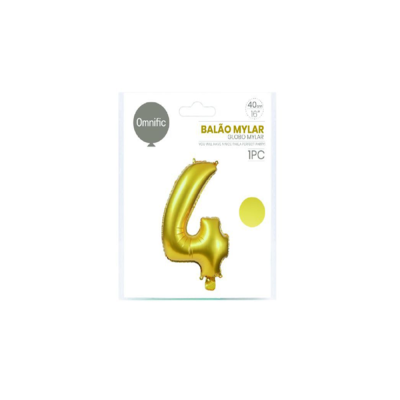 Balão de Número - Dourada - 4