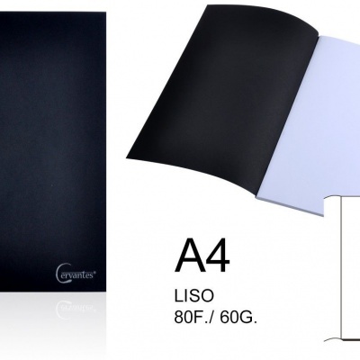 Caderno capa preta A4 liso