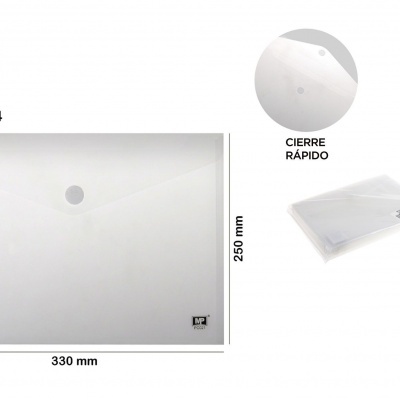 Pasta A4 c/velcro transparente -PC021