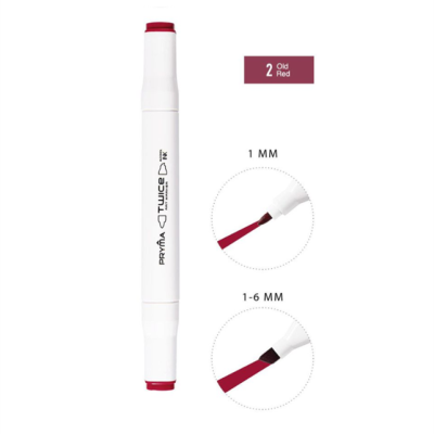 Marcador dupla ponta - 2 - Old Red