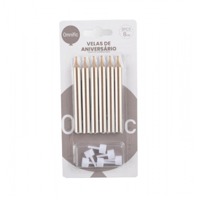 Vela de aniversário dourada 6PCS - 433165