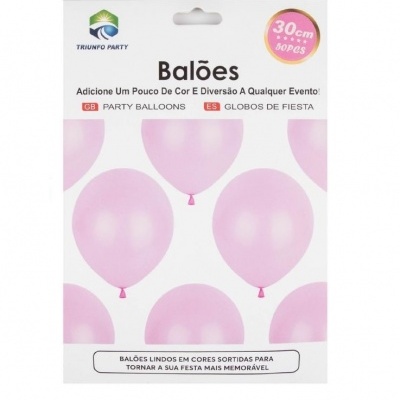Balão Rosa 30cm 50PCS - 312521