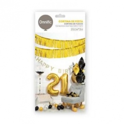 Cortina decorativa dourada - 345154