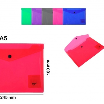 Pasta A5 c/botão transparente -PC014