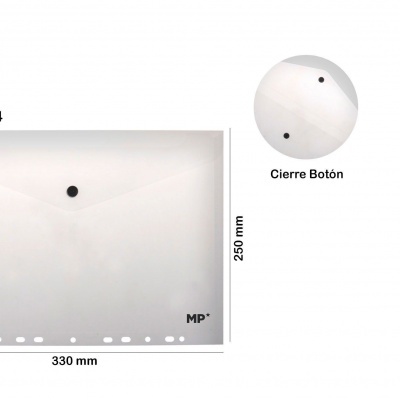 Pasta A4 c/botão transparente -PC029