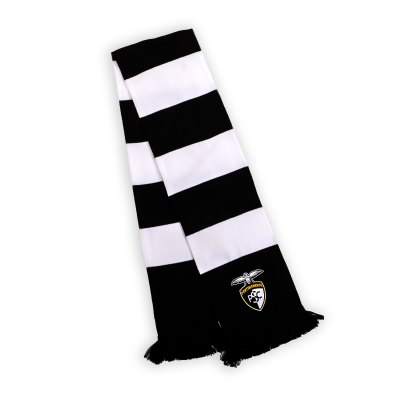 Cachecol Preto e Branco de Malha Portimonense