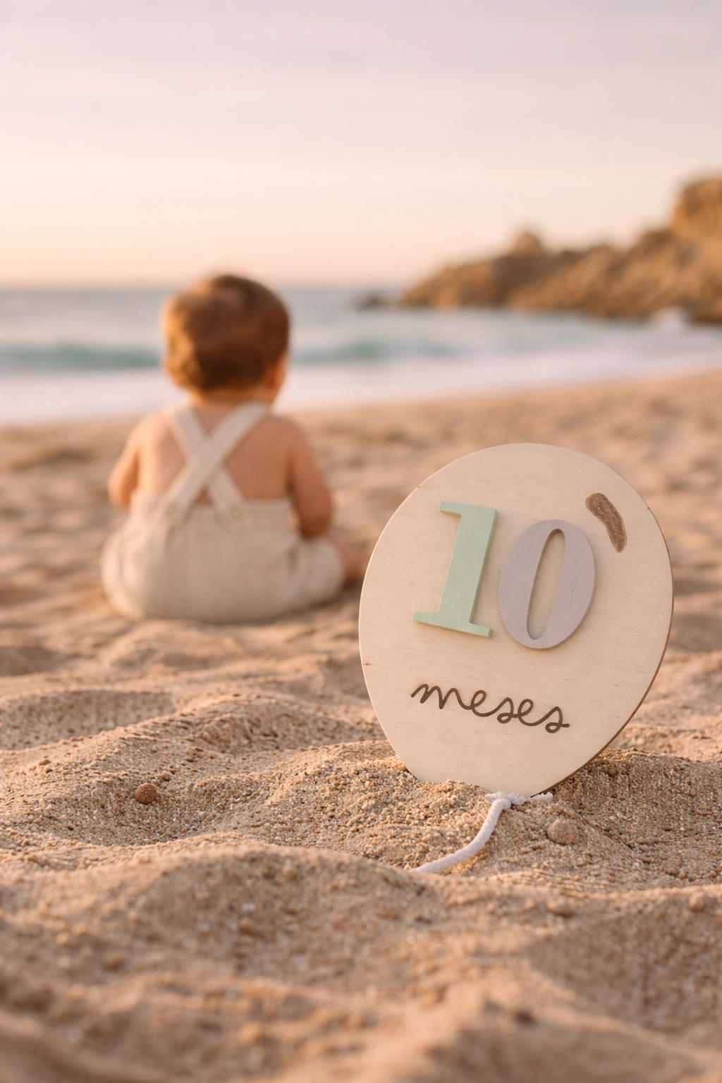 Placas Milestones Bebé em Madeira - Balão Personalizado com Nome Placas Milestones Bebé em Madeira - Balão Personalizado com Nome