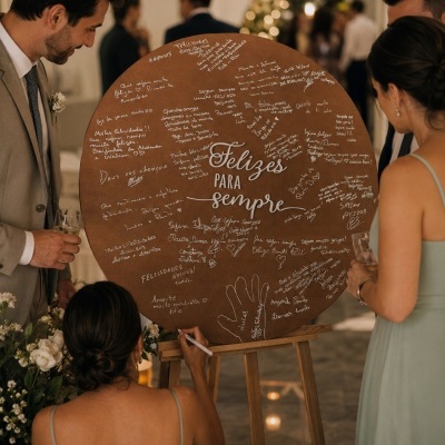 Quadro de Mensagens para Casamento em Madeira Personalizado