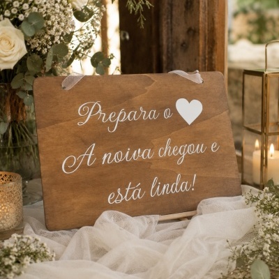 Placa  de Madeira *Entrada na Igreja* - Personalizada