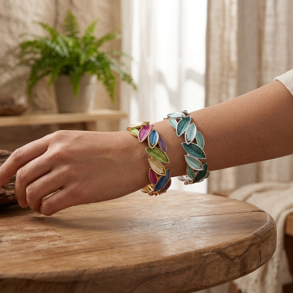 Pulseira Boho Leaf – Primavera/Verão & Design Artístico