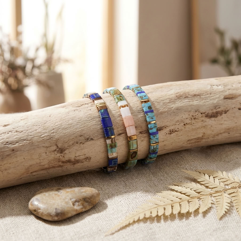 conjunto de pulseiras ajustáveis estilo boémio