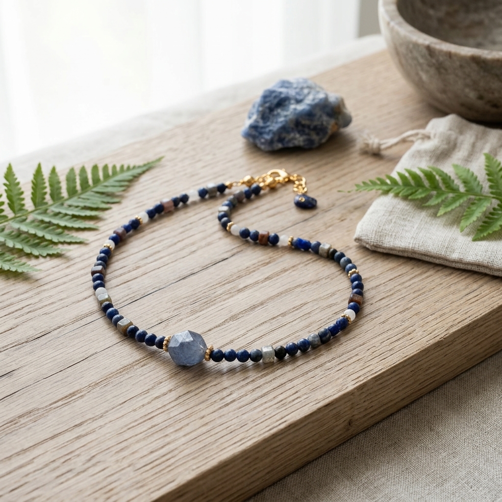 Colar Sodalite Blue – Pedras Naturais & Design Artesanal