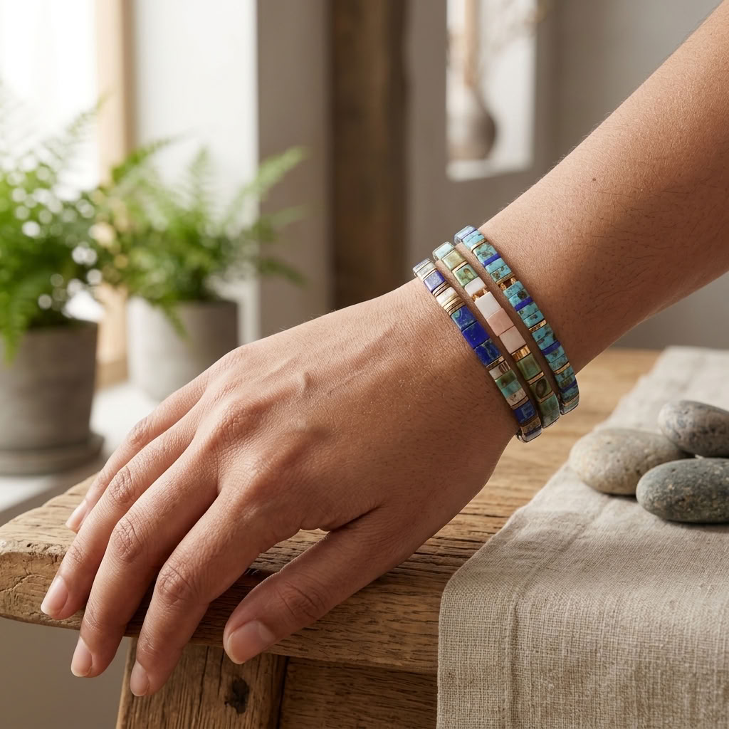 conjunto de pulseiras ajustáveis estilo boémio