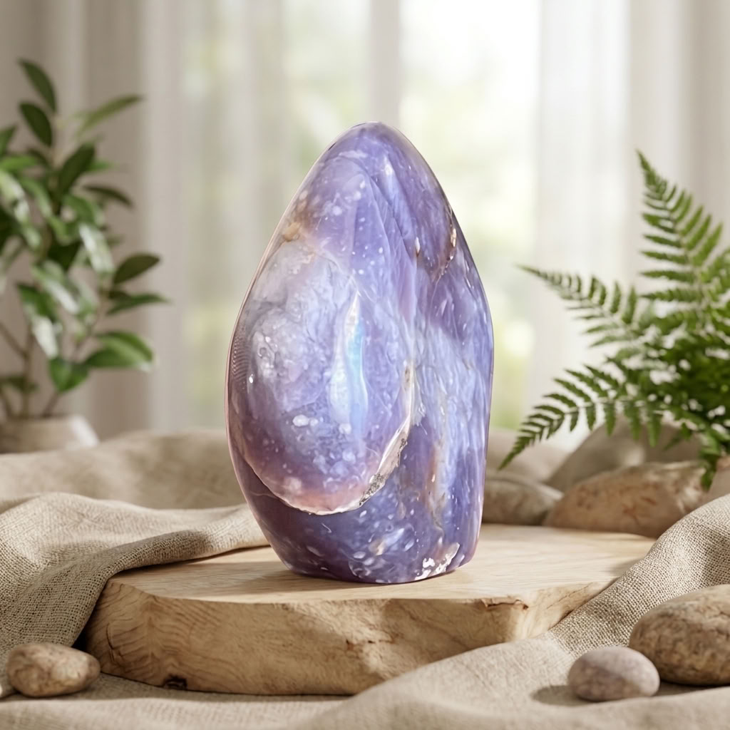 Ametista Polida em Forma Livre – Tons Suaves de Roxo - 286 g