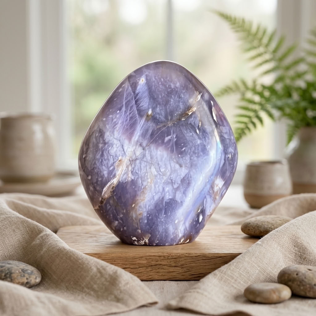 Ametista Polida em Forma Livre – Tons Suaves de Roxo - 286 g