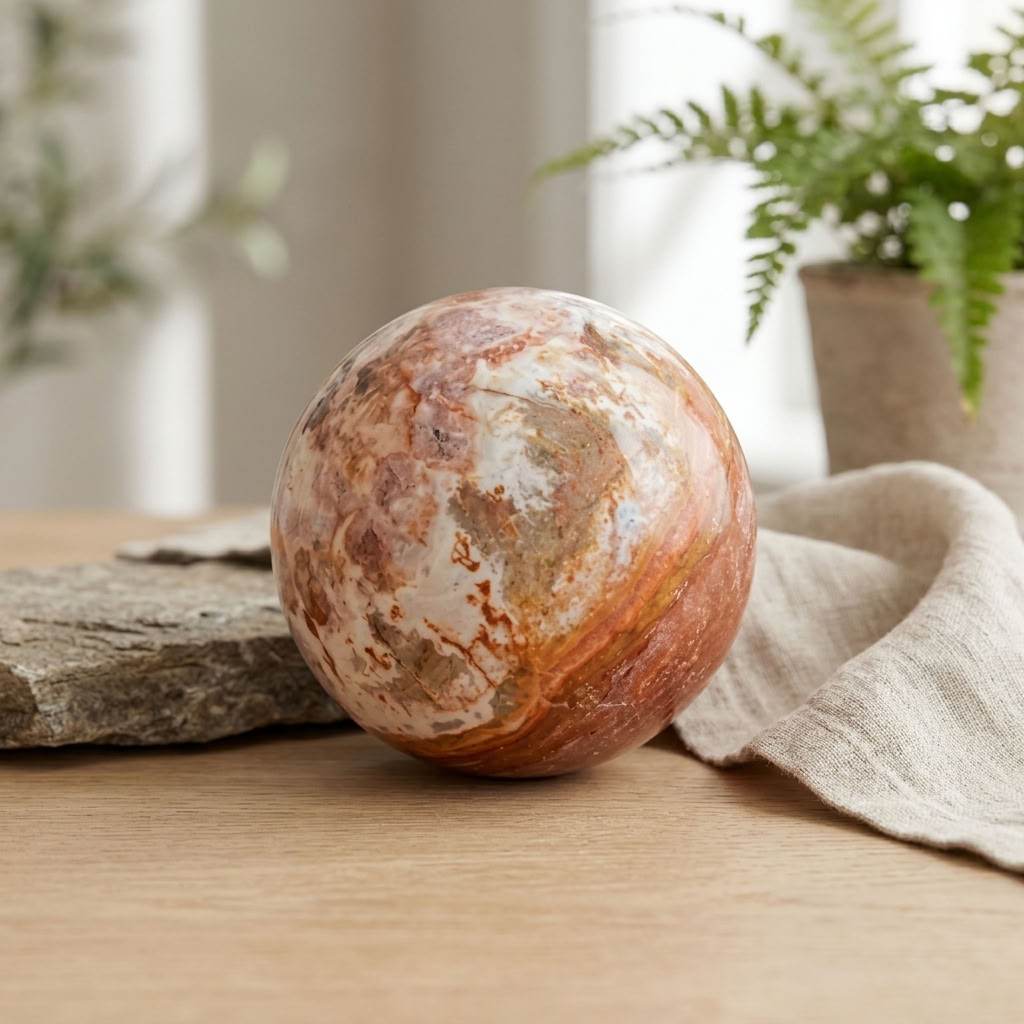 Esfera de Jaspe Policromado Natural – Peça Única de Madagascar